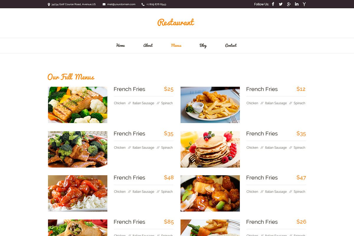 Orange Restaurant PSD Template, a Websites & App Template by WebbyTemplates (Photo 4 of 7)