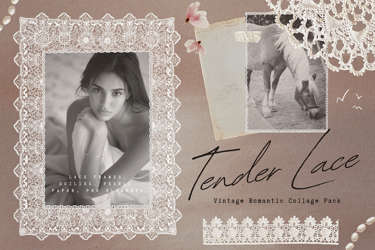 Vintage Collage Kit Lace & Paper, an Object Graphic by Allure Art (Photo 1 of 23)