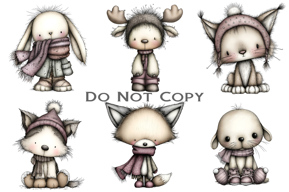 Whimsical Winter Animal Clipart, an Illustration by Craft Nest (Photo 4 of 8)