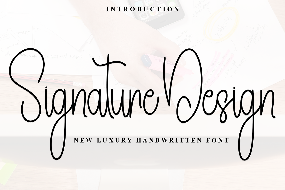 Signature Design, a Handwritten Font by InermediaSTUDIO (Photo 1 of 8)