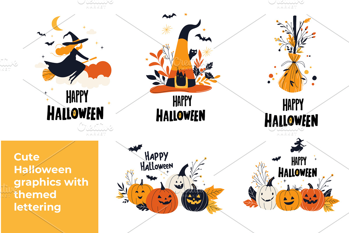 Halloween Clipart & Patterns, a Seasonal Illustration by VasilkovS (Photo 2 of 6)
