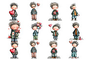Whimsical Valentine Boy Clipart, an Illustration by DreamArtGraphic (Thumbnail 3 of 4)