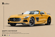 Supercar Mercedes SLS AMG Mockup, an Advertising Mockup by Xtrahive (Thumbnail 1 of 2)
