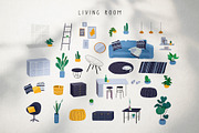 Hugge. Furniture collection., a Decorative Illustration by Merfin (Thumbnail 11 of 16)