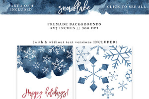 Watercolor Snowflake Winter Graphics