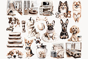 Dog Mom Clipart Set | 50 Dog Breeds, a Person Illustration by GlamArtZhanna (Thumbnail 4 of 8)