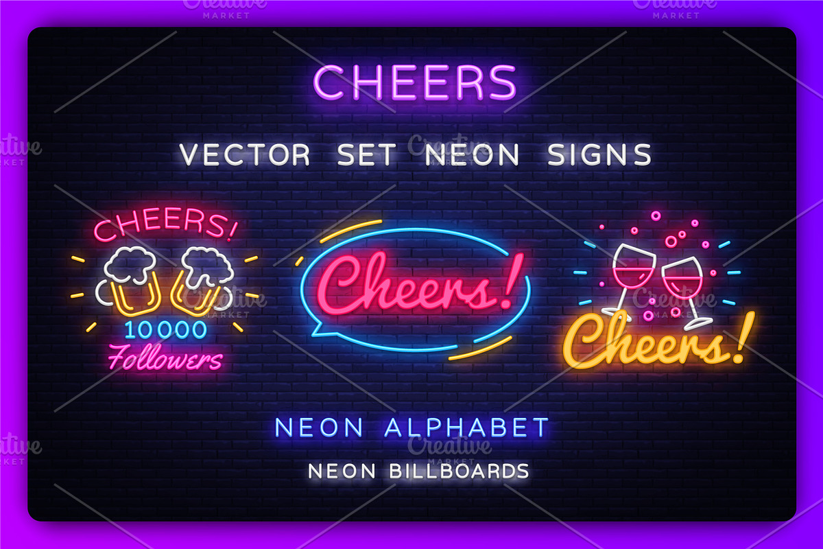 Cheers Neon Signs, a Food Illustration by Soifer Design (Photo 1 of 2)