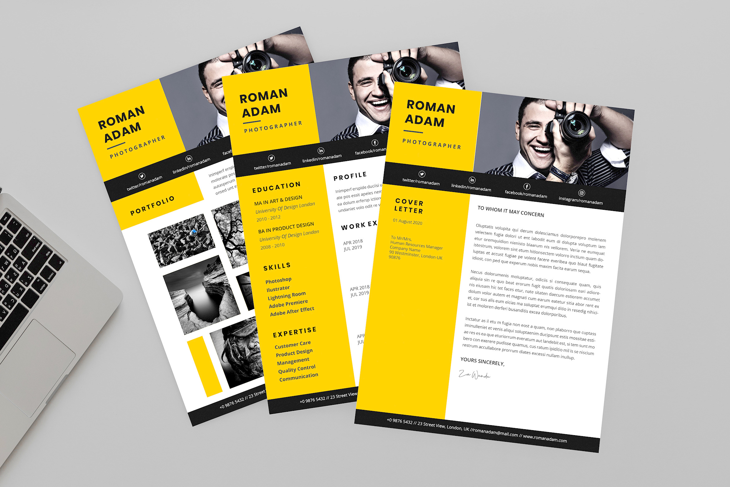 Roman Photographer Resume Designer, a Resume Template by AQR Studio