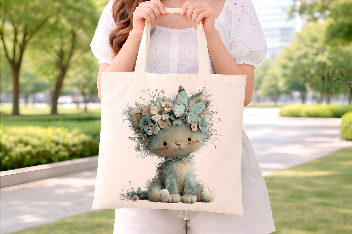 Whimsical Spring Cats Clipart, an Illustration by Digital Artistic99 (Photo 8 of 9)