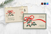 Christmas Vintage Travel Postcard, a Card Template by BrandPacks (Thumbnail 2 of 5)