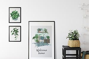 Indoor Plants, Vector Set