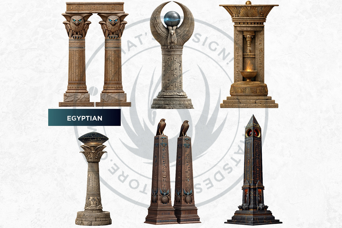 Fantasy Pillars & Monoliths Clipart, a Seasonal Illustration by ThatsDesignArt (Photo 9 of 10)