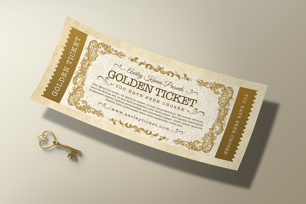 Vintage Golden Ticket, a Card Template by Aarley Kaiven (Photo 3 of 4)
