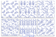 Blue Gardens Chinoiserie set, a Texture Illustration by Patishop Art (Thumbnail 11 of 11)