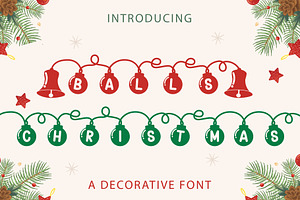 Balls Christmas - Decorative Font, a Handwritten Font by Densu Creative