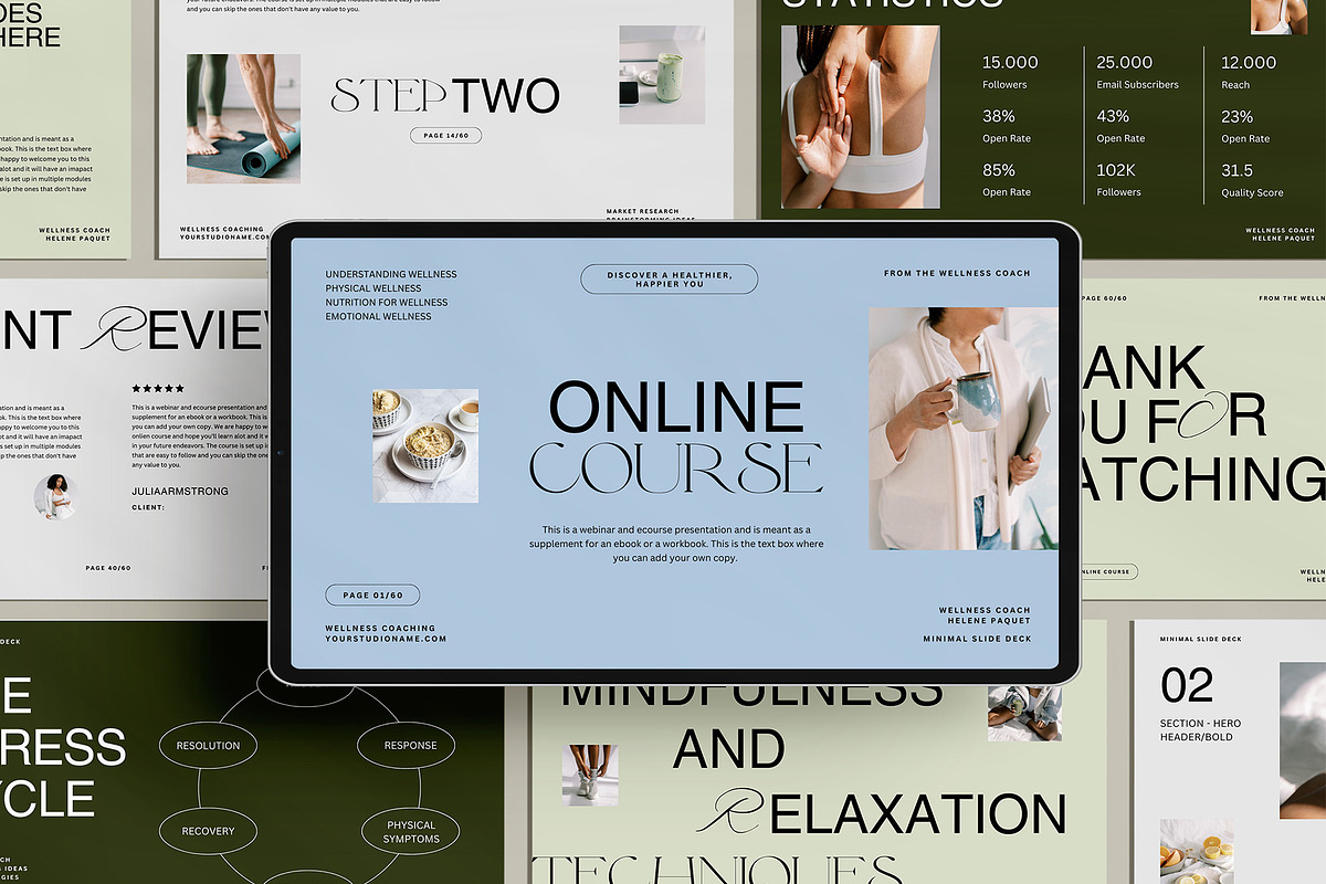 Wellness Coach Slide Deck Template, a Presentation Template by Amaré Creative (Photo 1 of 8)