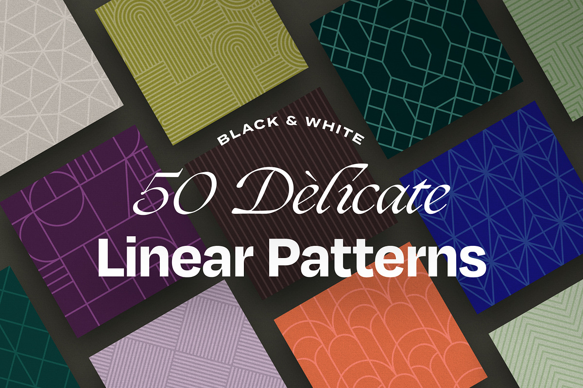 50 Elegant Linear Patterns | B&W, a Pattern Graphic by Artec Maison (Photo 1 of 18)