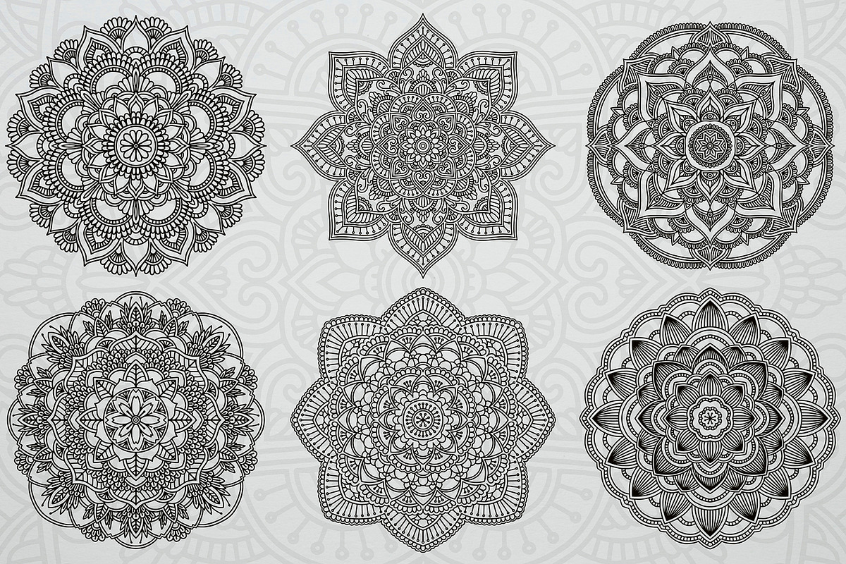 Mandalas set, a Decorative Illustration by Krolja (Photo 3 of 9)