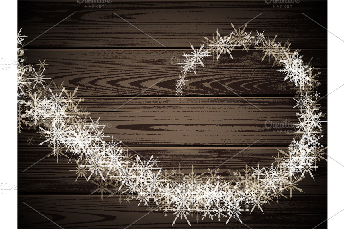 Wooden texture set with snowflakes, a Decorative Illustration by Vjom (Photo 6 of 6)