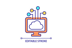 Cloud data storage app for pc RGB, an Outline Icon by IMG Visuals