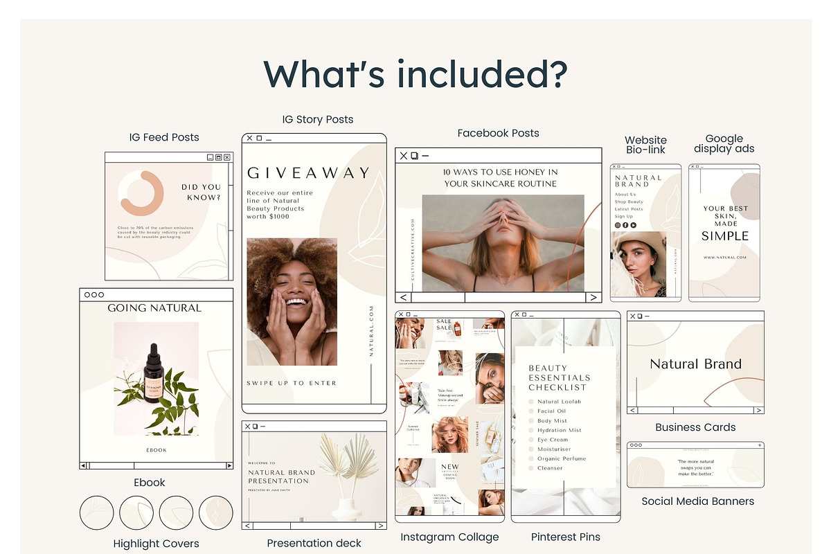 Natural Marketing Mega Bundle, a Social Media Template by Cultive Creative (Photo 3 of 11)