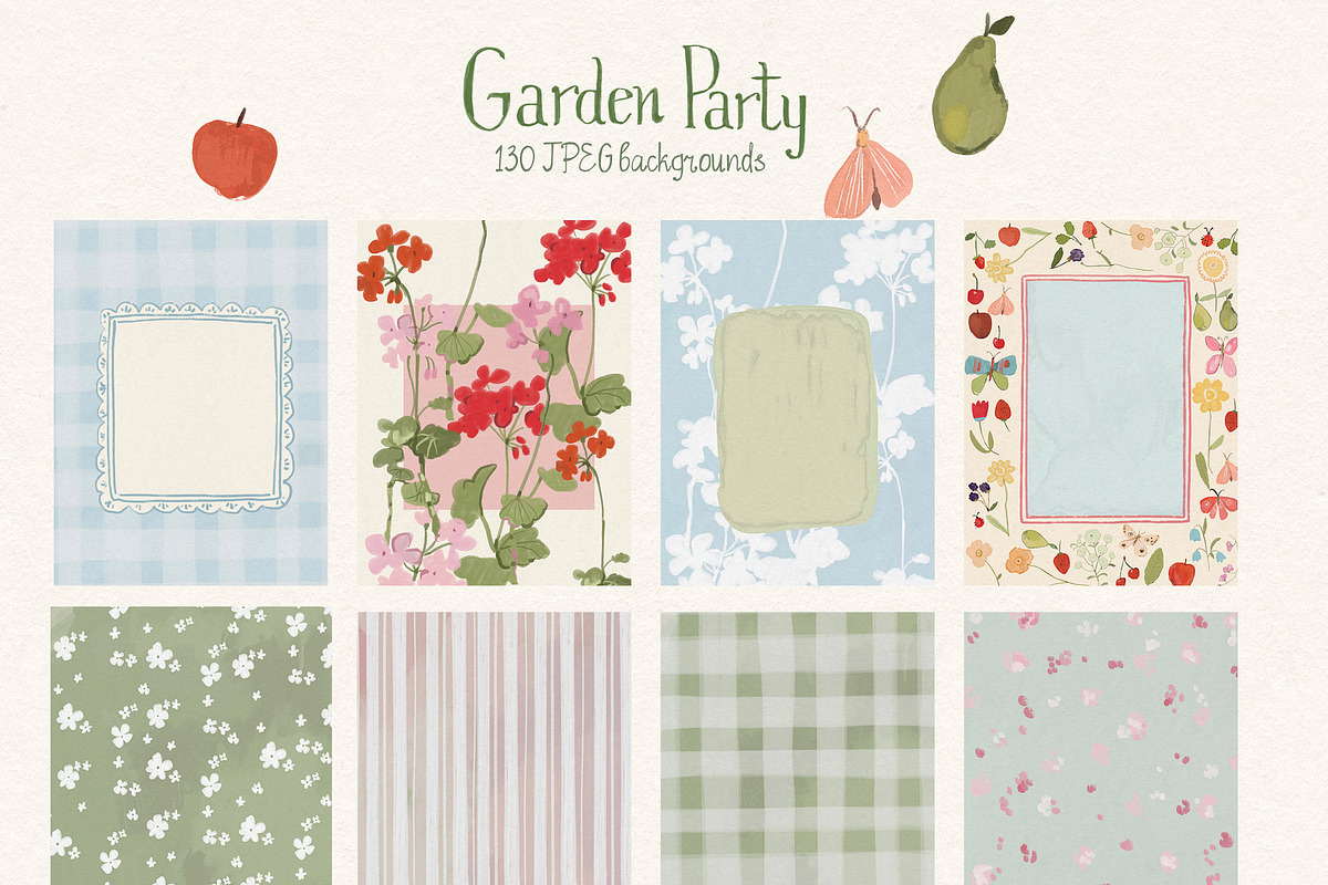 Whimsical Floral Backgrounds Frames, a Background Graphic by whiteheartdesign (Photo 5 of 20)