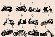 Motorcycle Dingbats Font, a Symbol Font by Minimalartstudio (Thumbnail 5 of 8)