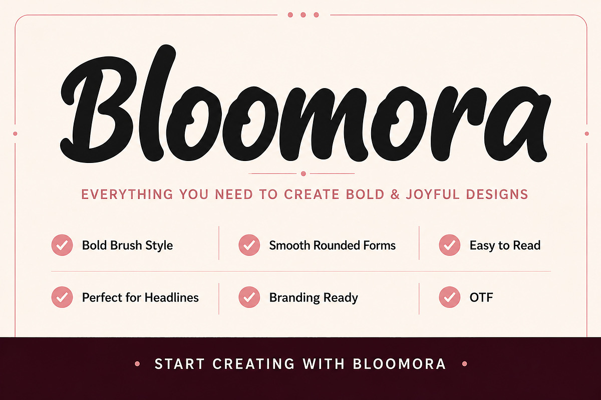 Bloomora, a Script Font by Wow Magic (Photo 2 of 6)