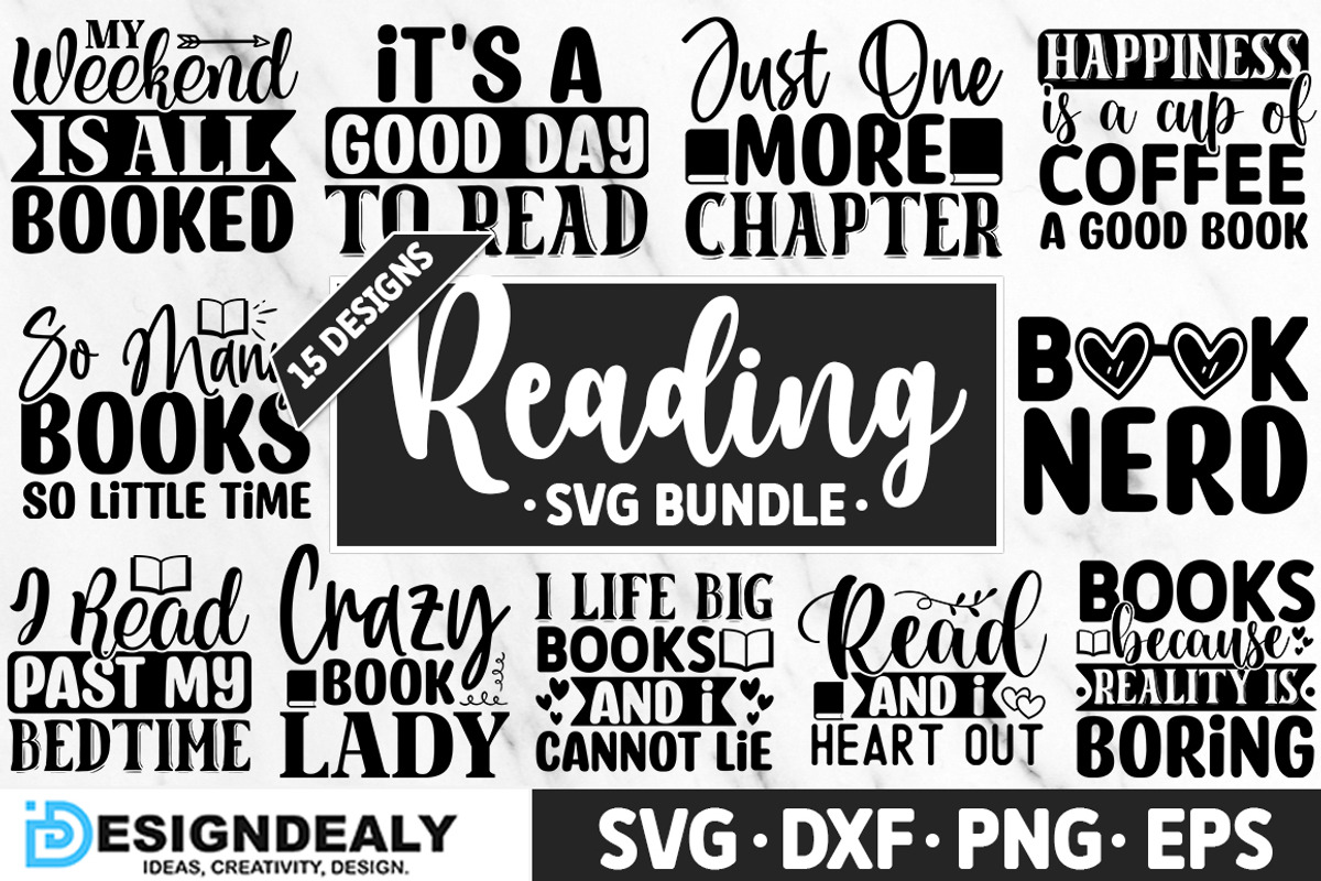 Reading SVG Bundle, a Graphic by Buysvgbundles (Photo 1 of 7)