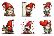 Whimsical Valentine Gnome Clipart, an Illustration by Dream Creation (Thumbnail 5 of 7)