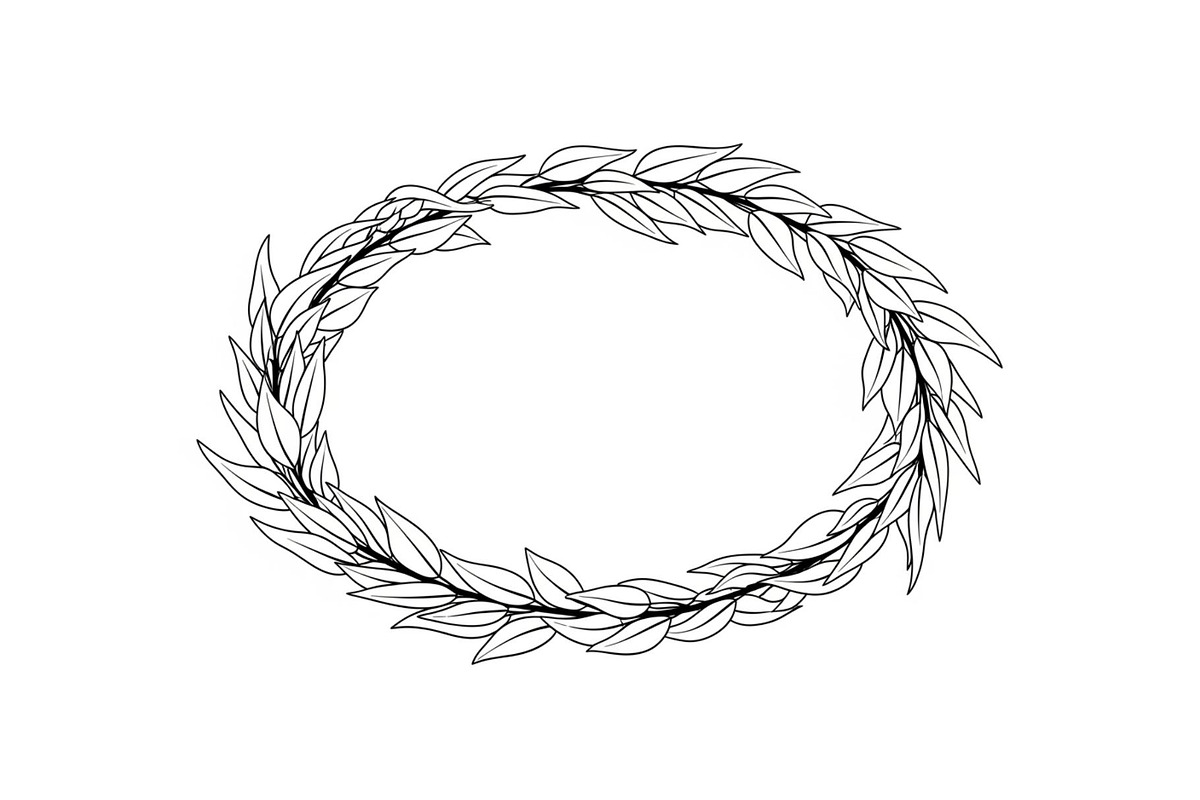 Botanical Oval Wreath Frame Bundle, an Illustration by Designer_Momina (Photo 14 of 51)