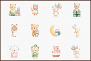 Baby Bear, Baby Shower Clipart, an Animal Illustration by Sublimation Artist (Thumbnail 3 of 6)