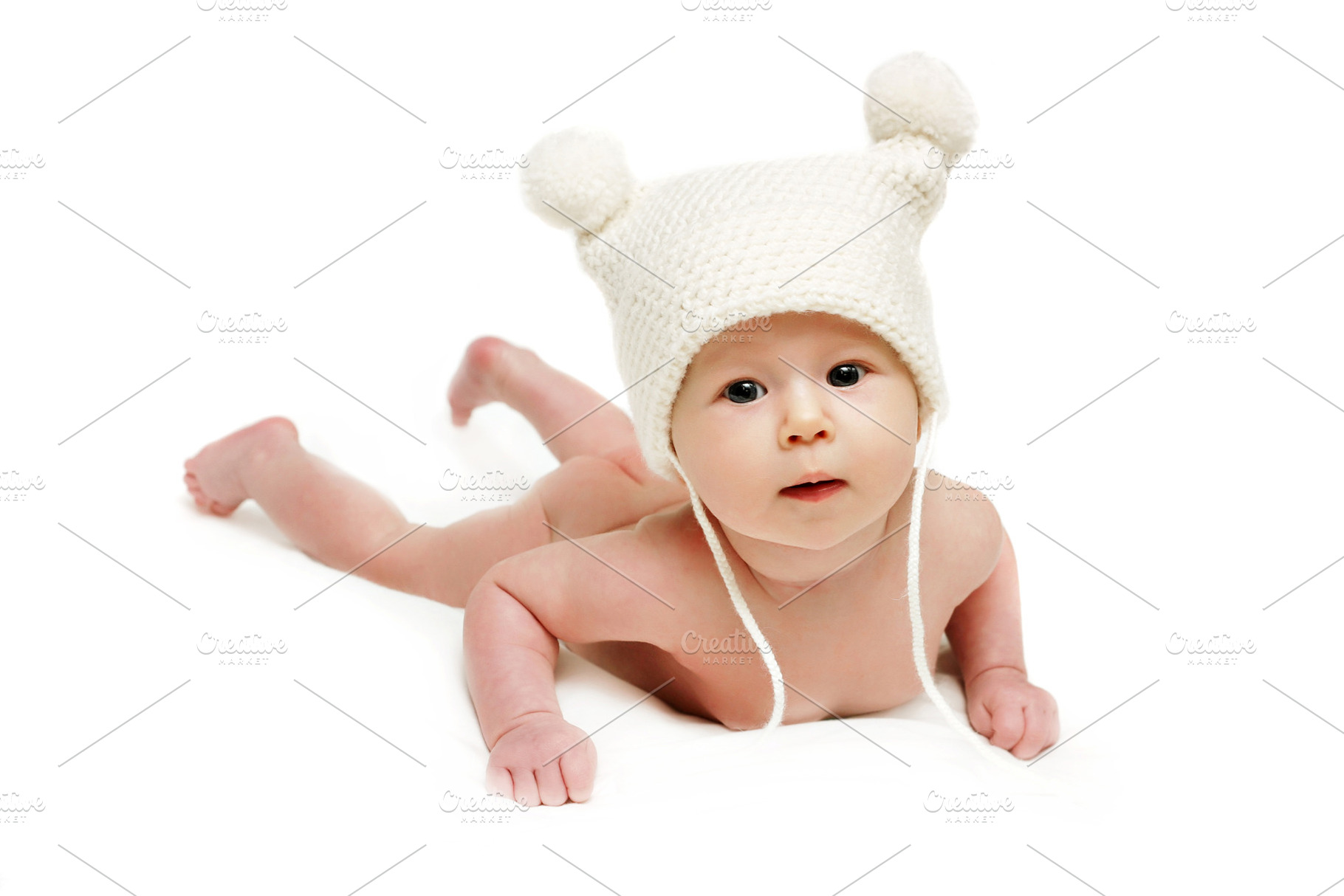 Newborn baby in the cap, a Photo by saiko3p