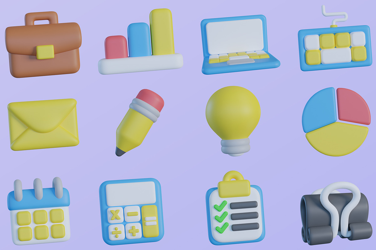 3D Business Essentials Icons, an Object Graphic by Artnivora.Std (Photo 4 of 4)