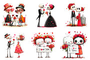 Skeleton Valentine Bundle Sublimatio, an Illustration by CreationArt (Thumbnail 2 of 4)