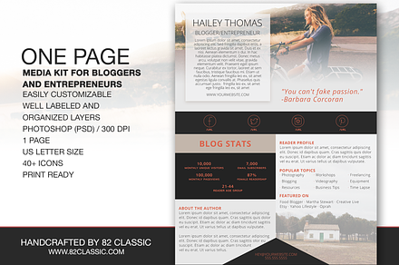 One Page Media Kit Design