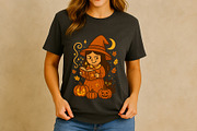 Cute halloween witch with pumpkins., a Decorative Illustration by kaisorn (Thumbnail 3 of 9)