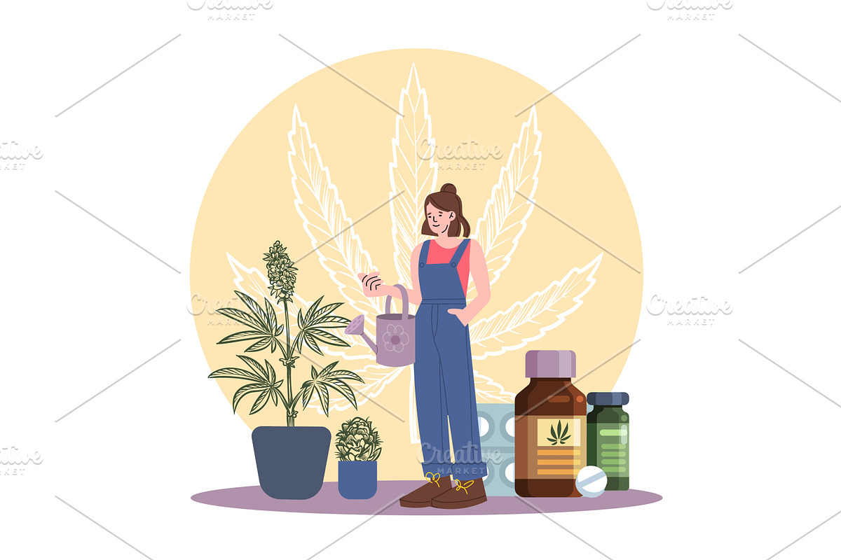 Medicinal marijuana cultivation, an Object Illustration by YummyBuum