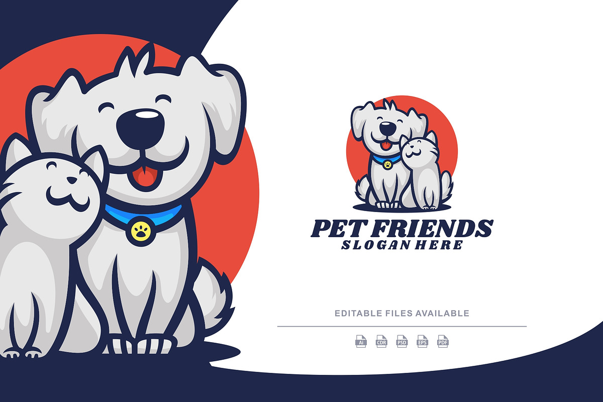 Pet Friends Mascot Cartoon Logo, a Branding & Logo Template by Artnivora.Std