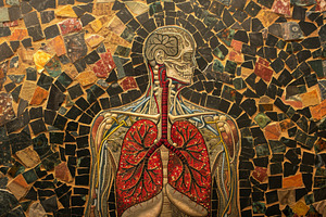Painting of a human body set against, a Photo by Iftikhar Alam