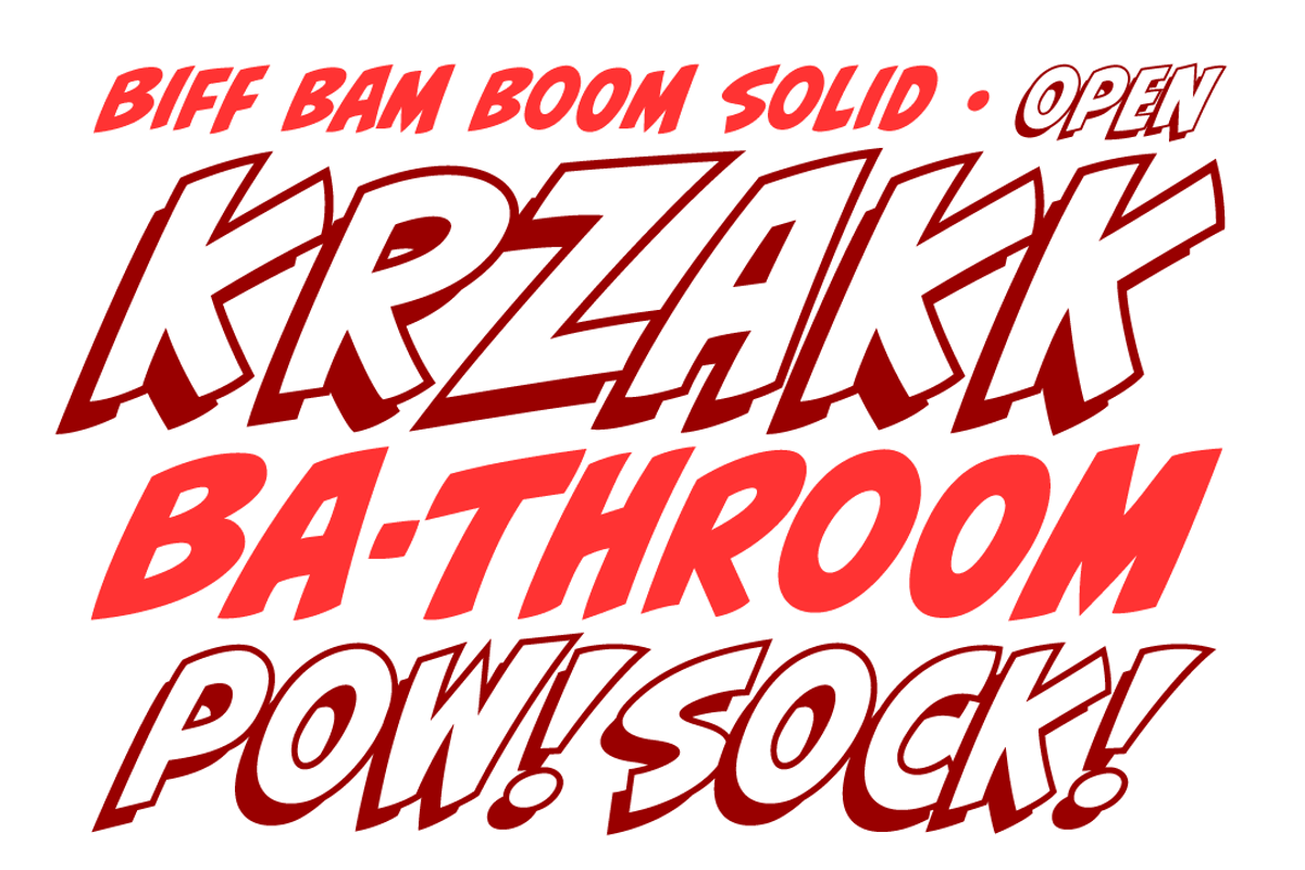 Biff Bam Boom Comic Book SFX Font preview 2