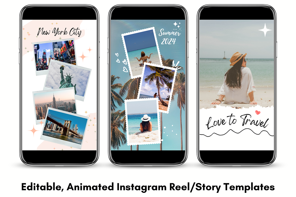 Travel Instagram Reels Templates, a Design Template by GraphiCarola (Photo 6 of 8)