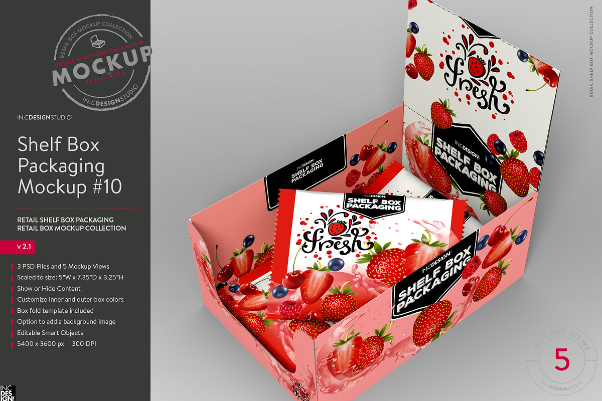 Retail Shelf Box 10 Packaging Mockup, a Packaging Mockup by INCDesign (Photo 1 of 8)