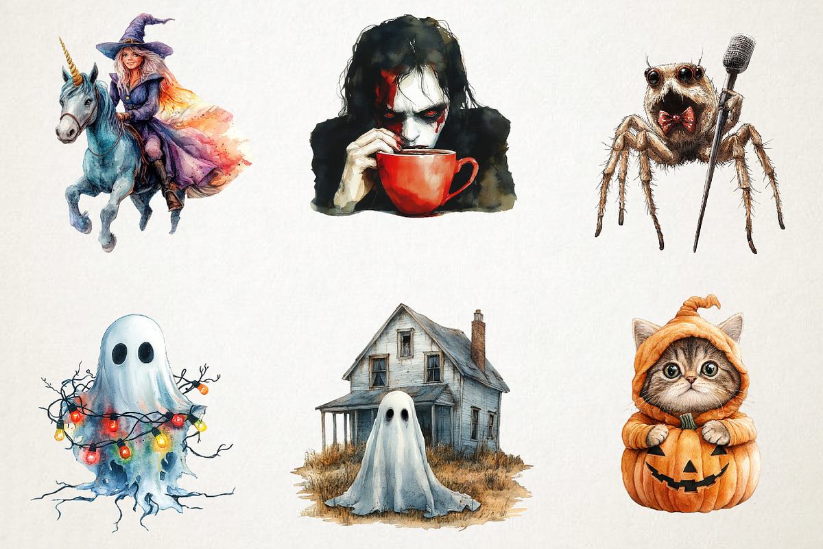 Halloween Clipart Mega Bundle PNG, an Illustration by RobertsArt (Photo 6 of 7)