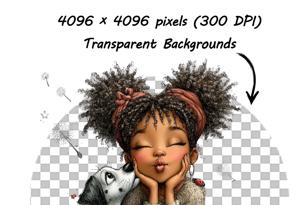 Whimsical Girl and Dog Love Clipart, an Illustration by one-touch (Photo 15 of 18)