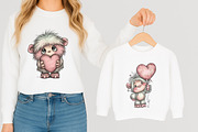 Watercolor Valentine Cute Yeti Clipa, an Illustration by designcity5 (Thumbnail 4 of 5)