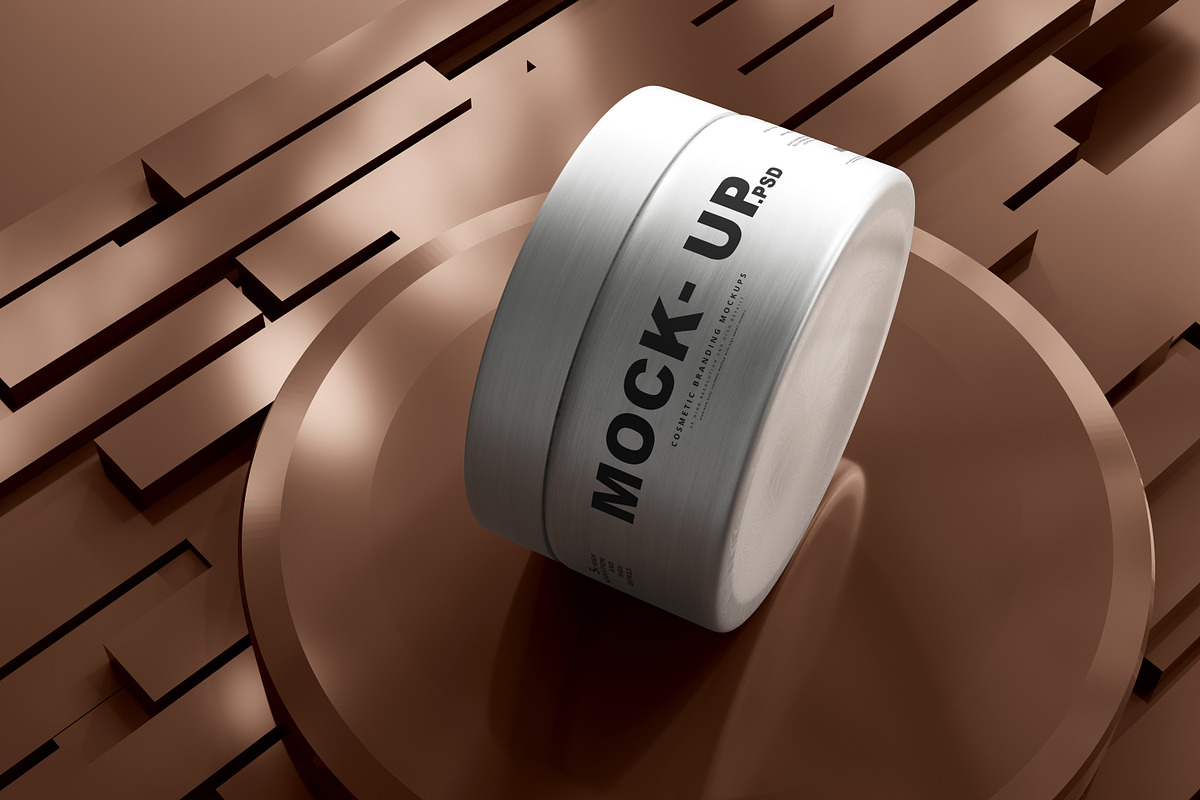 Aluminum Cosmetic Jar Mockups, a Cups & Container Mockup by pmvch (Photo 15 of 21)