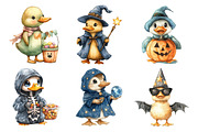 Watercolor Halloween Ducks Clipart, an Illustration by Daily.Designs (Thumbnail 4 of 5)