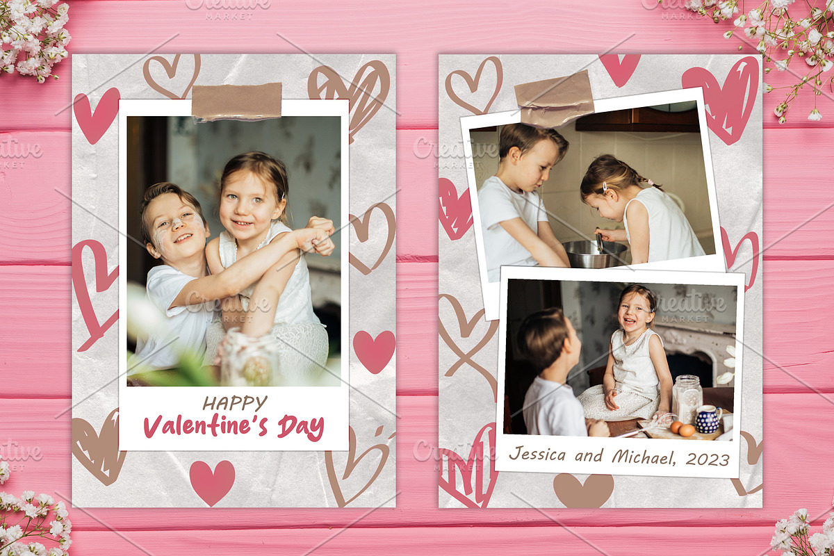 Hearts Valentine Photo Cards PSD, a Card Template by PSD templates and Photos (Photo 2 of 4)