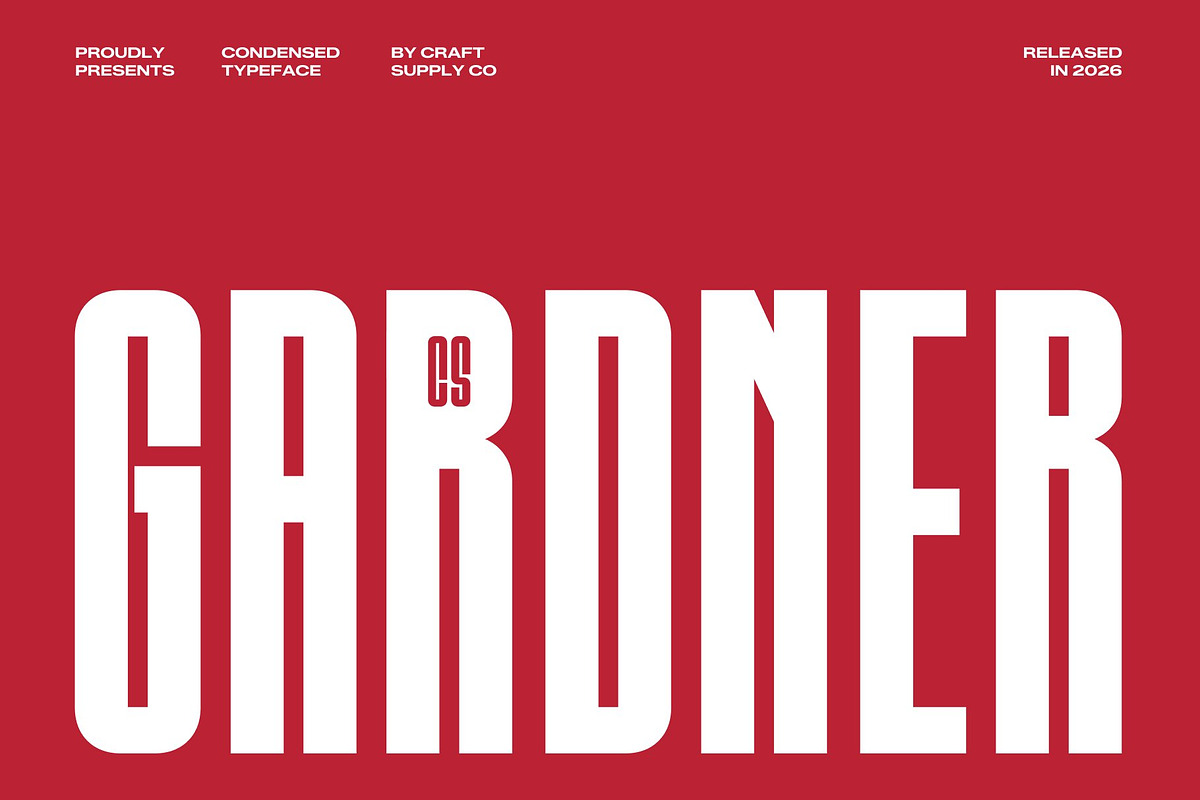 CS Gardner – Condensed Font, a Sans Serif Font by Craft Supply Co. (Photo 1 of 8)
